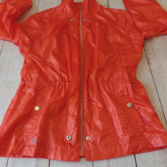 Tail Tech orange red zip front windbreaker sz M - Picture 7 of 10